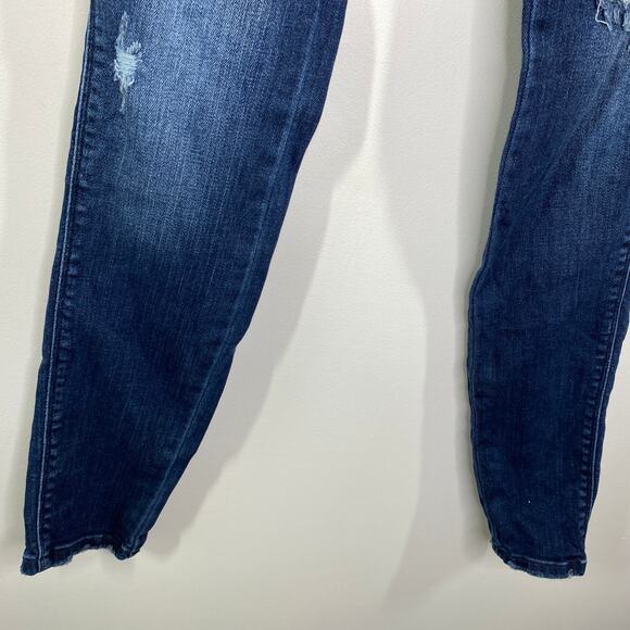 KanCan Signature Dark Wash Blue Denim Distressed Skinny Jeans Women's Size 27 - Picture 3 of 8